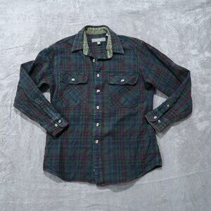 Elkmont Shirt Mens L Green Flannel Plaid Button Down Long Sleeve Outdoors Casual